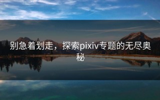 别急着划走，探索pixiv专题的无尽奥秘