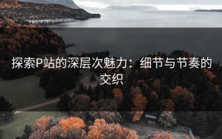 探索P站的深层次魅力：细节与节奏的交织