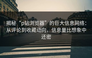 揭秘“p站浏览器”的巨大信息网络：从评论到收藏动向，信息量比想象中还密