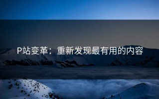 P站变革：重新发现最有用的内容