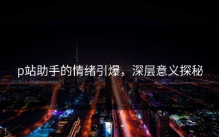 p站助手的情绪引爆，深层意义探秘