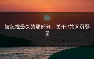 被忽视最久的那部分，关于P站网页登录
