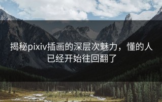 揭秘pixiv插画的深层次魅力，懂的人已经开始往回翻了