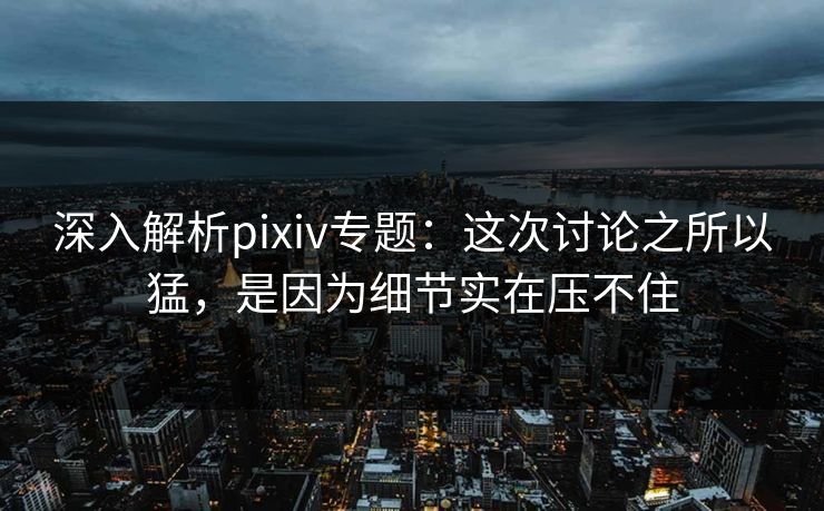 深入解析pixiv专题：这次讨论之所以猛，是因为细节实在压不住-第1张图片-p站自媒体 | p站网页版内容站