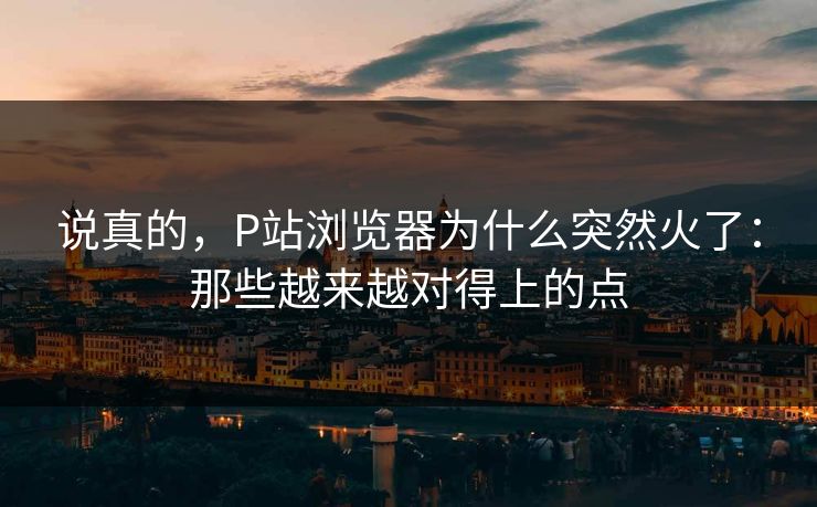说真的,P站浏览器为什么突然火了:那些越来越对得上的点 说真的,P站浏览器为什么突然火了:那些越来越对得上的点